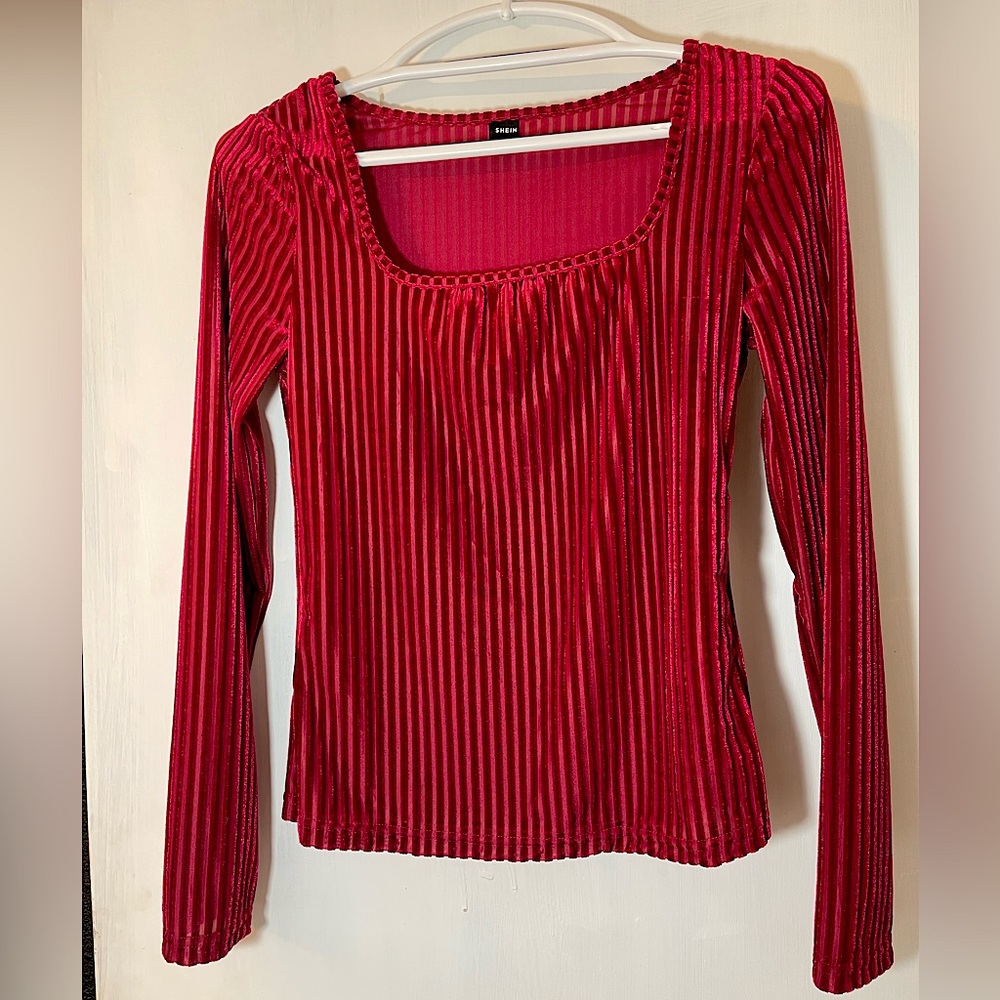 Small Red Long Sleeve Top